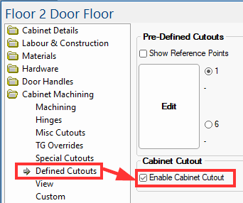 Step 1 Go to Defined Cutouts page Step 1 Go to Defined Cutouts page